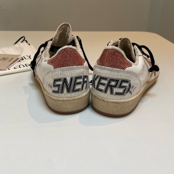 Golden Goose Ball Star Sneaker White Leather/Shiny Peach sz 36 New without Box - Picture 10 of 11